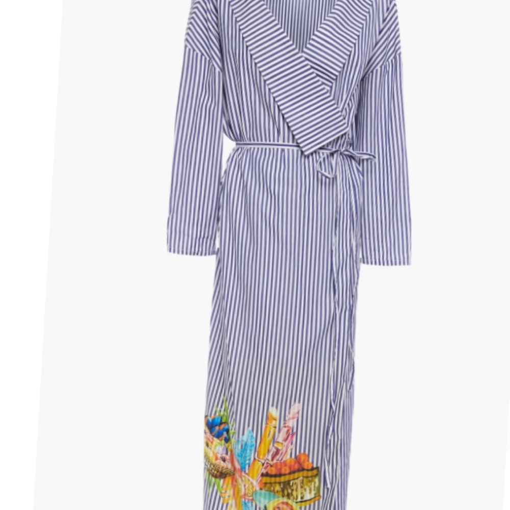 STELLA JEAN Printed cotton midi wrap dress